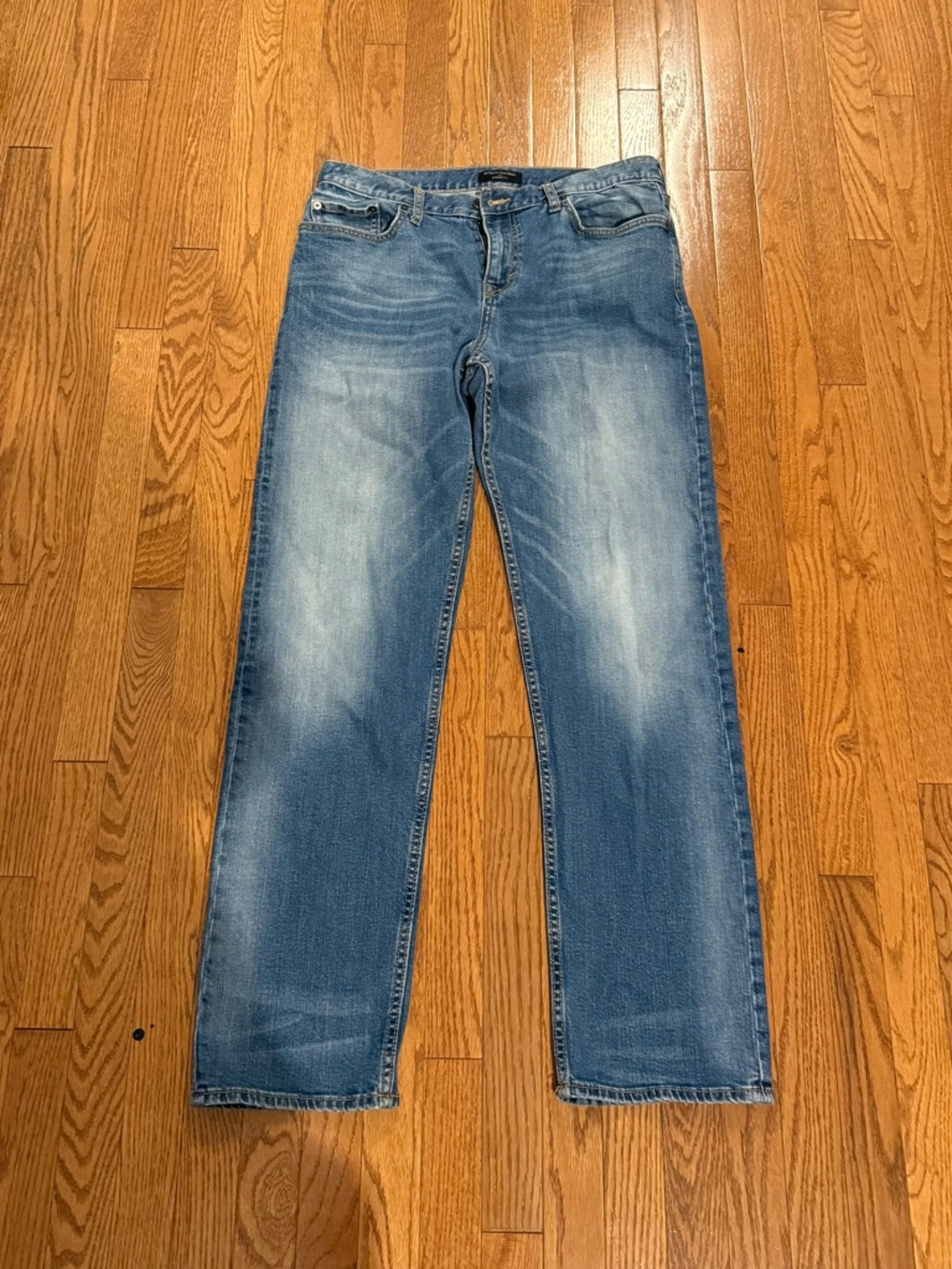 Men's Banana Republic Straight Fit Blue Jeans - Classic Washed Denim